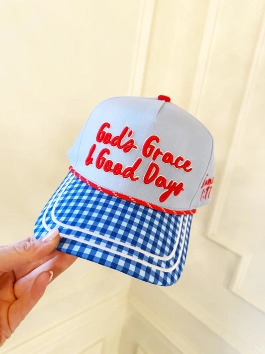 God's Grace And Good Days - Puff Embroidered Hat