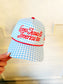 Loves Jesus And America Too Checkered - Puff Embroidered Hat