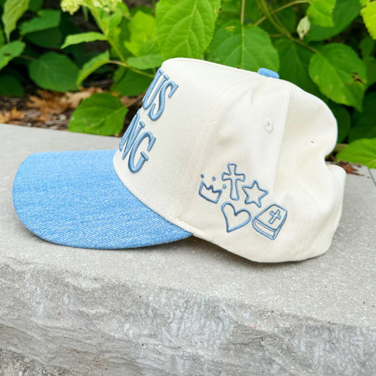 Jesus Is King Puff Embroidered Hat