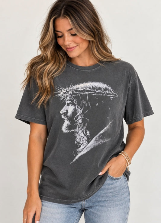 King Jesus Graphic Shirt - Pepper