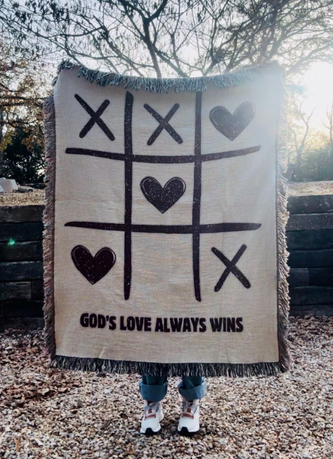God's Love Always Wins - Woven Blanket - Christian Blanket - Throw Blanket - Scripture Blanket - Christian Gift - Religious Blanket