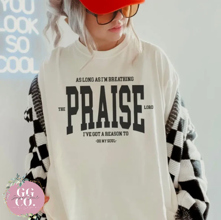 As Long As I Am Breathing I Will Praise The Lord - Christian Shirt - Christian Apparel - Graphic Tee - Christian Gift (2-15)