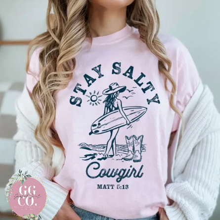 Salty Cowgirl - Christian Shirt - Christian Apparel - Graphic Tee - Christian Gift (9-20)