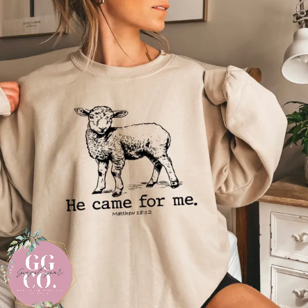 He Came For The Lost Sheep - Christian Shirt - Christian Apparel - Graphic Tee - Christian Gift (5:7)