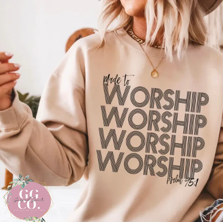 Made To Worship -  Christian Shirt - Christian Apparel - Graphic Tee - Christian Gift (6:20)