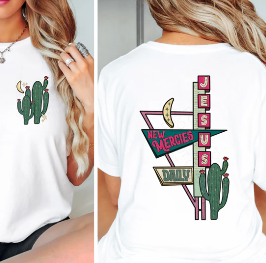 New Mercies Cactus - Christian Shirt - Christian Apparel - Graphic Tee - Christian Gift (1-19)