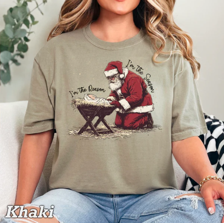 He is the Reason in the season - Christian Shirt - Christian Apparel - Graphic Tee - Christian Gift (6-14)