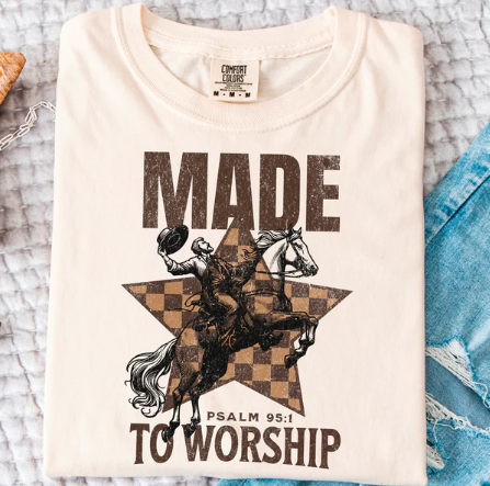 Made To Worship - Christian Shirt - Christian Apparel - Graphic Tee - Christian Gift (5-10)