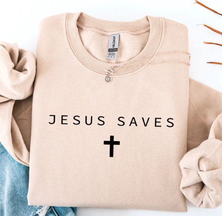 Jesus Saves - Christian Shirt - Christian Apparel - Graphic Tee - Christian Gift (6-16)