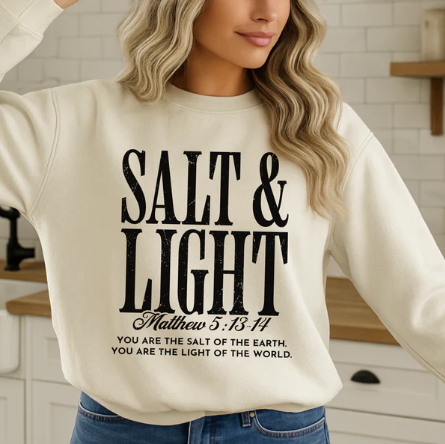 Salt And Light -  Christian Shirt - Christian Apparel - Graphic Tee - Christian Gift (4:23-24)