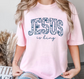 Jesus Is King Floral Embroidered Shirt, Christian Sweatshirt, Embroidered Jesus Shirt, Christian Gift