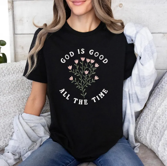 God Is Good All The Time Embroidered Shirt, Christian Sweatshirt, Embroidered Jesus Shirt, Christian Gift