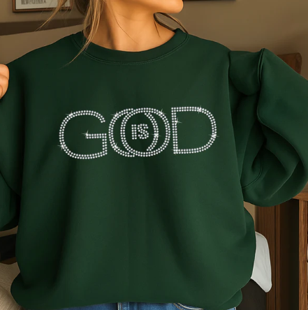 God Is Good Rinestone Shirt - Christian Shirt - Christian Apparel - Graphic Tee - Christian Gift (10-6)