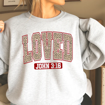 Loved John 3:16 Animal Print - Christian Shirt - Christian Apparel - Graphic Tee - Christian Gift (3:23)