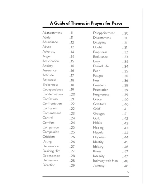 Prayer For Peace - A Guide For 100+ Emotions & Circumstances - Bible Study