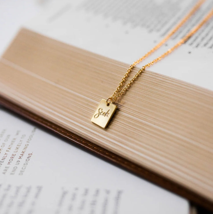 Seek Necklace - Christian Necklace - 18k Gold Necklace (I1)