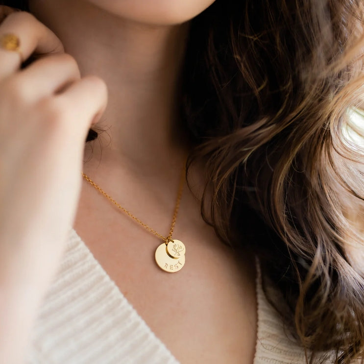 Rest For This Season Necklace - Christian Necklace - 18k Gold Necklace (I1)