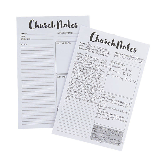 Church Notes Notepad - Sermon Notepad - Church Notes - Bible Journal - Scripture Notes - Christian Gift