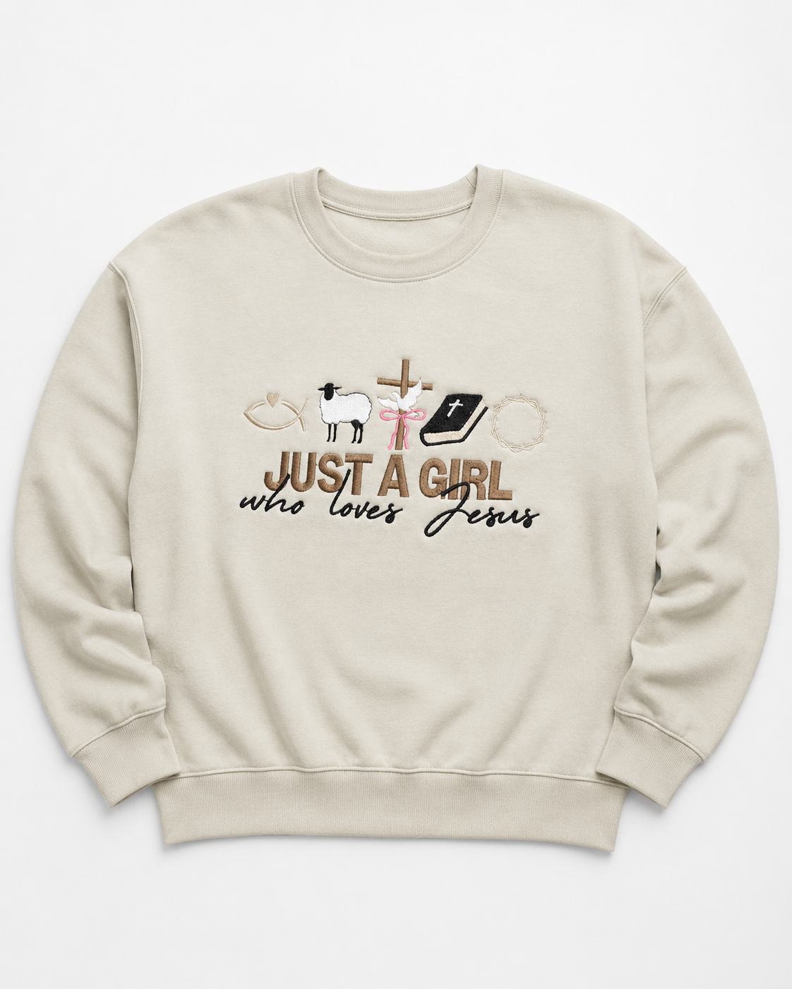 Just A Girl Who Loves Jesus Embroidered Shirt
