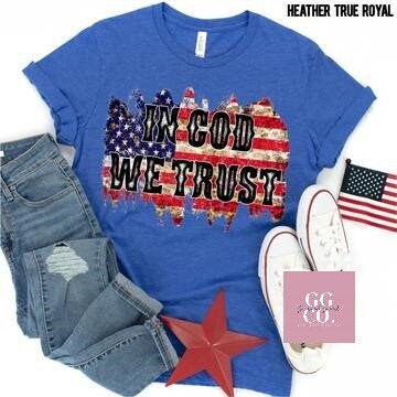 Christian Patriotic Shirt - In God We Trust - Christian Tee - Patriotic Tee - Christian Graphic Tee - Christian Gift (8-14)