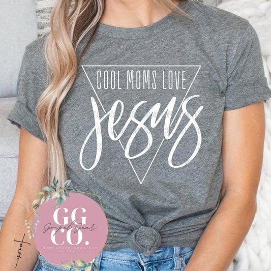 Christian Tee - Cool Moms Love Jesus - Bleached Christian Tee - Jesus Tee - Christian Apparel - Bleached Graphic Tee - Christian Gift (6-1)