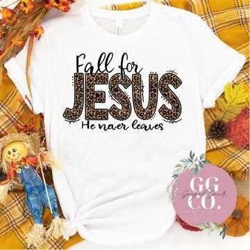 Christian Fall Tee - Fall For Jesus - Fall Graphic Tee - Christian Shirt - Christian Gift - Jesus Tee - Fall Bleached Tee (5-12)