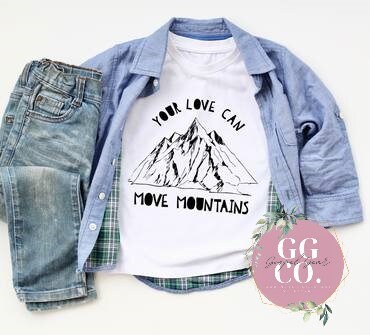 Christian Youth Tee - Move The Mountains - Youth Shirt - Jesus Youth Shirt - Christian Youth Shirt - Christian Gift (2-14)
