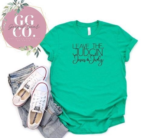 Christian Tee - Jesus & Judy - Bleached Christian Tee - Jesus Tee - Christian Apparel - Bleached Graphic Tee - Christian Gift (7-15)