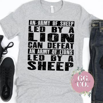 Christian Tee - Lions and Sheep - Bleached Christian Tee - Jesus Tee - Christian Apparel - Bleached Graphic Tee - Christian Gift (2-6)