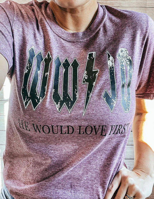 Christian Tee - He Would Love First Bleached Christian Tee - Jesus Tee - Christian Apparel - Bleached Graphic Tee - Christian Gift