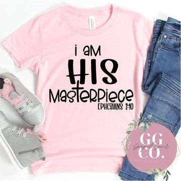 Christian Youth Tee - His Masterpiece - Youth Shirt - Jesus Youth Shirt - Christian Youth Shirt - Christian Gift (1-11)