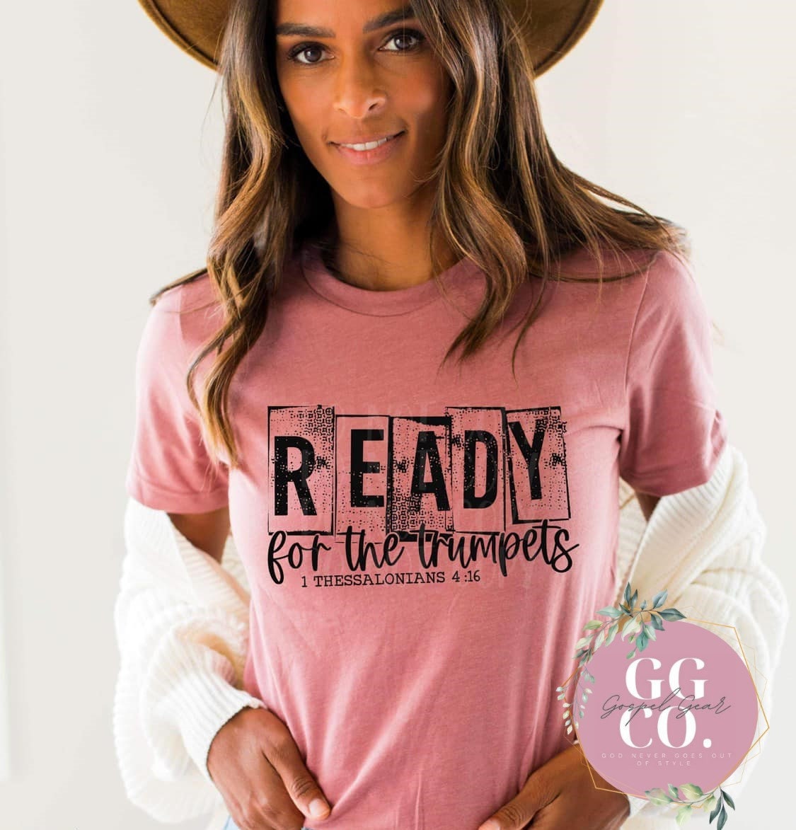 Christian Tee - Ready For The Trumpets - Bleached Christian Tee - Jesus Tee - Christian Apparel - Bleached Shirt - Christian Gift (1-29)