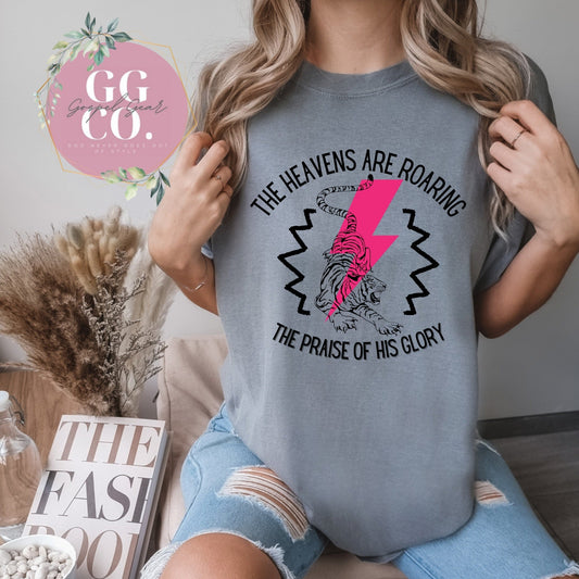 Christian Tee - The Heavens - Bleached Christian Tee - Jesus Tee - Christian Apparel - Bleached Graphic Tee - Christian Gift (2-22)