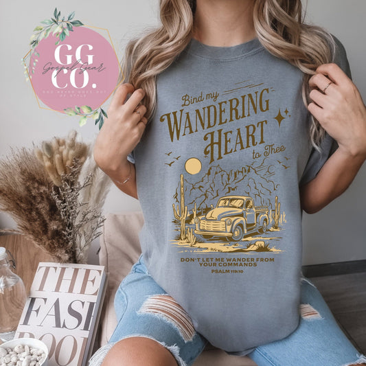 Christian Tee - Wandering Heart - Bleached Christian Tee - Jesus Tee - Christian Apparel - Bleached Graphic Tee - Christian Gift (3-19)