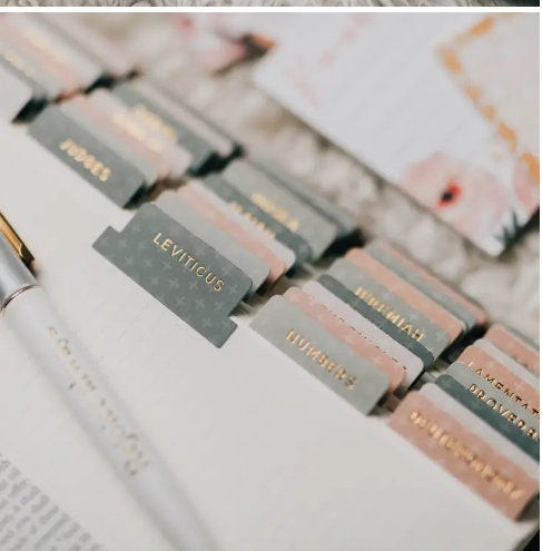 Christian Bible Tabs - Crosses Bible Tabs - Matte Bible Tabs - Christian Gift - Books Of The Bible Tabs - Bible Accessories - Bible Tabs