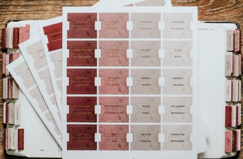 Christian Bible Tabs - Rose Floral Bible Tabs - Christian Gift - Books Of The Bible Tabs - Bible Accessories - Bible Tabs