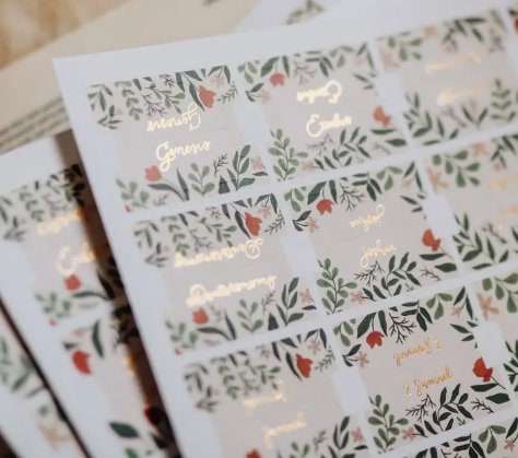 Christian Bible Tabs - Rust Floral Bible Tabs - Christian Gift - Books Of The Bible Tabs - Bible Accessories - Bible Tabs