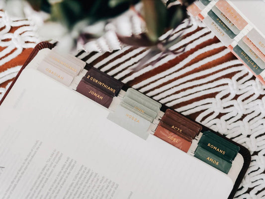 Christian Bible Tabs - Jewel Tone Bible Tabs - Matte Bible Tabs - Christian Gift - Books Of The Bible Tabs - Bible Accessories - Bible Tabs
