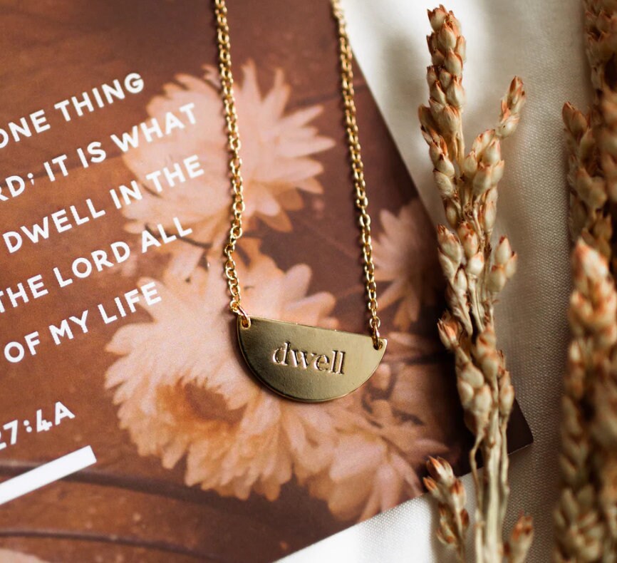 Christian Necklace - Crescent Dwell Necklace - Christian Jewelry - Christian Gift - Christian Apparel - Necklace - 18k Gold Necklace