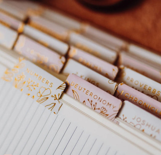 Christian Bible Tabs - Gold Foil Dusty Rose Bible Tabs - Christian Gift - Books Of The Bible Tabs - Bible Accessories - Bible Tabs