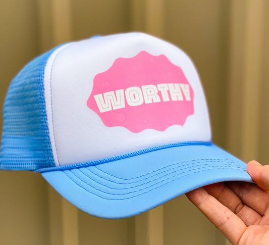 Christian Foam Trucker Hat, Worthy Trucker Hat, Foam Mesh Cap, Jesus Trucker Hat, Foam Trucker Hat, Christian Gift, Religious Hat