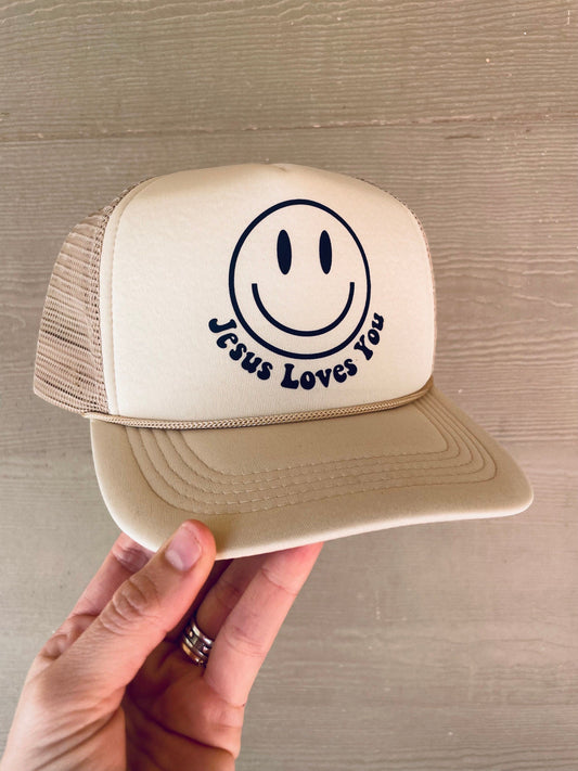 Christian Foam Trucker Hat, Jesus Loves You Trucker Hat, Foam Mesh Cap, Jesus Trucker Hat, Trucker Hat, Christian Gift, Religious Hat