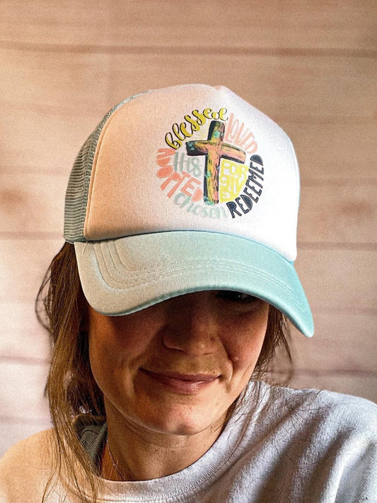 Christian Foam Trucker Hat, Cross Trucker Hat, Foam Mesh Cap, Jesus Trucker Hat, Trucker Hat, Christian Gift, Religious Hat