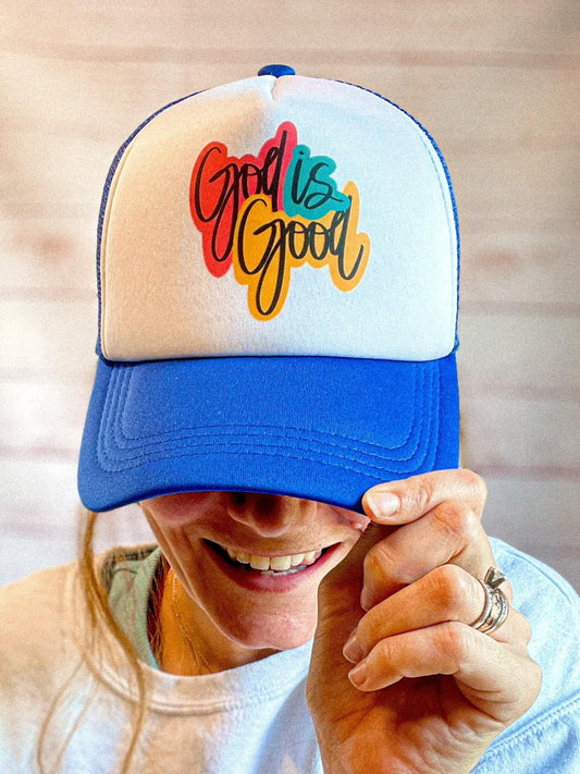 Christian Foam Trucker Hat, God Is Good Trucker Hat, Foam Mesh Cap, Jesus Trucker Hat, Trucker Hat, Christian Gift, Religious Hat