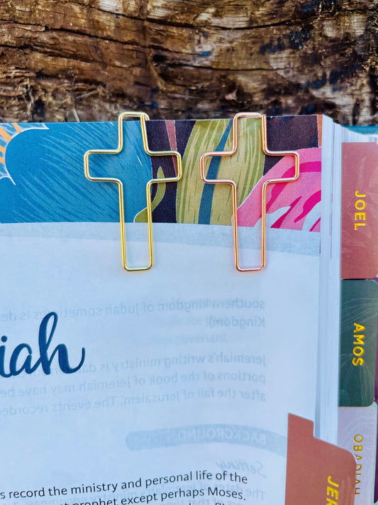 Cross Bookmark - Cross Paperclips - Bible Bookmark - Cross Page Marker - Bookmarks - Bible Accessories - Paperclips - Christian Gift