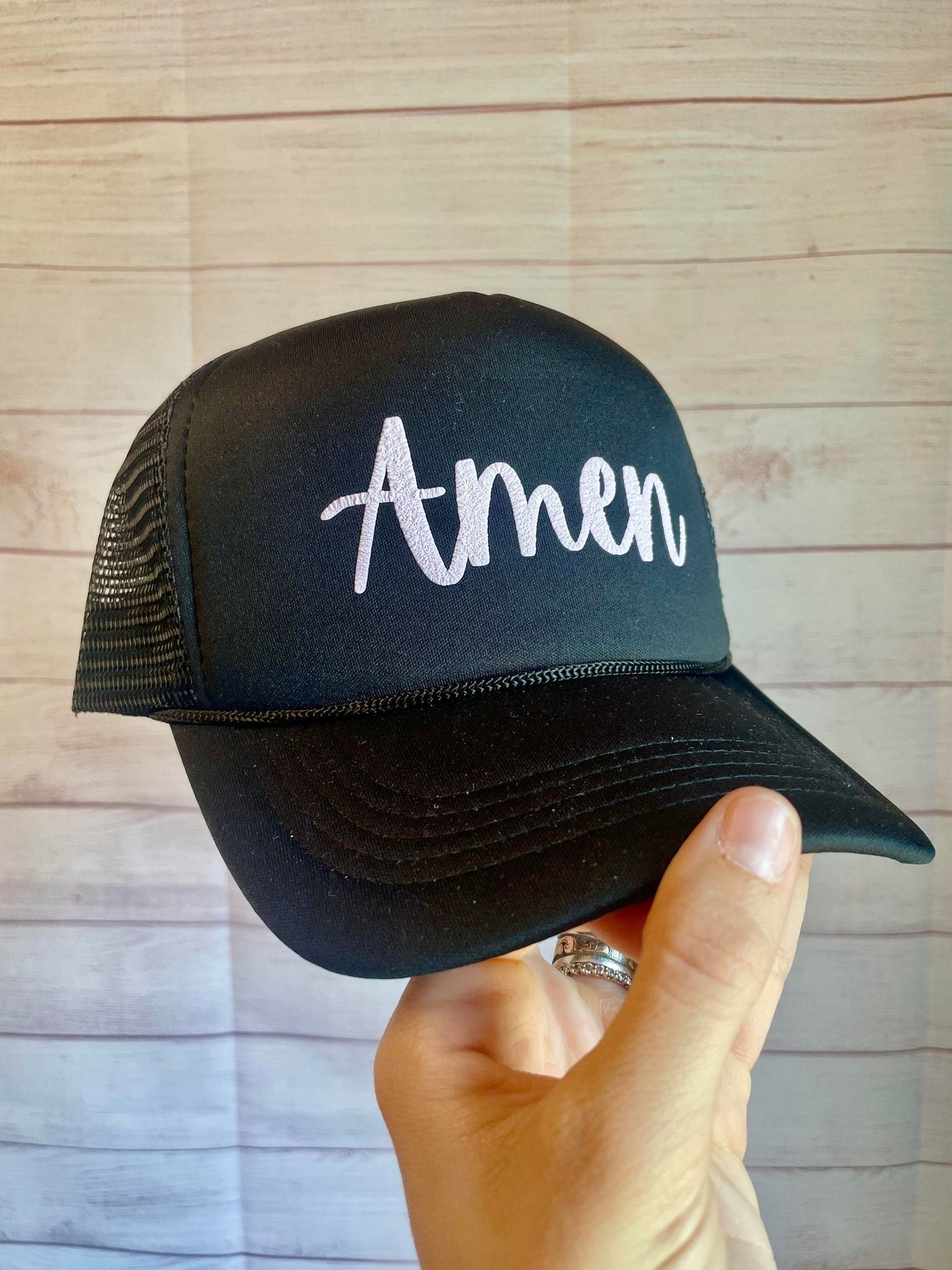 Christian Foam Trucker Hat, Amen Trucker Hat, Foam Mesh Cap, Jesus Trucker Hat, Foam Trucker Hat, Christian Gift, Religious Hat