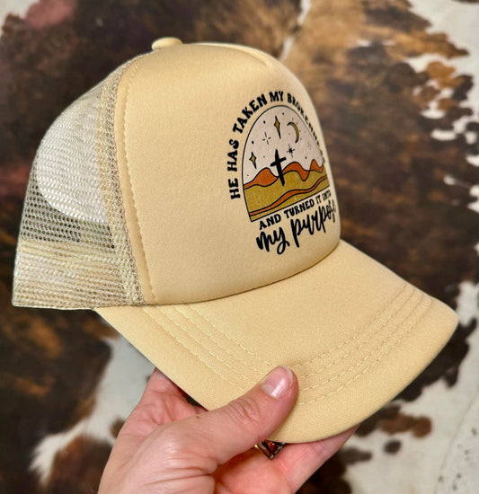 Christian Foam Trucker Hat, My Purpose Trucker Hat, Foam Mesh Cap, Jesus Trucker Hat, Trucker Hat, Christian Gift, Religious Hat