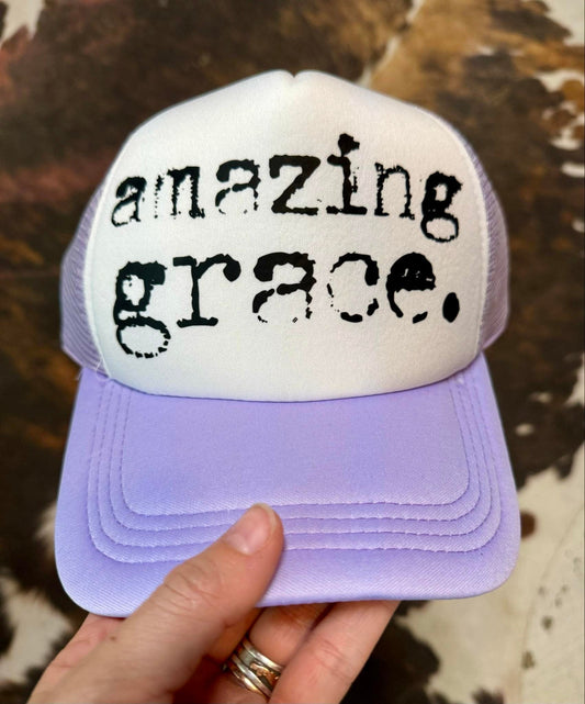 Christian Foam Trucker Hat, Amazing Grace Trucker Hat, Foam Mesh Cap, Jesus Trucker Hat, Trucker Hat, Christian Gift, Religious Hat