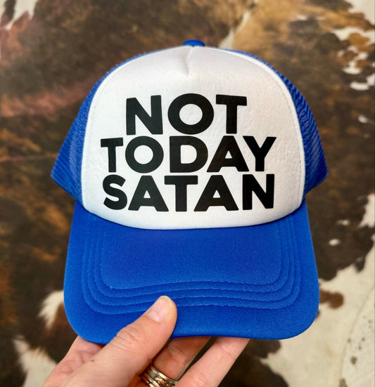 Christian Foam Trucker Hat, Not Today Satan Trucker Hat, Foam Mesh Cap, Jesus Trucker Hat, Trucker Hat, Christian Gift, Religious Hat