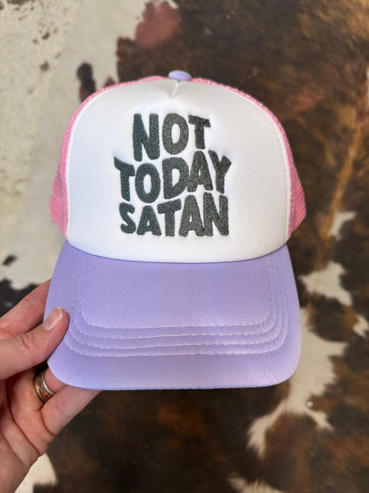 Christian Embroidered Trucker Hat, Not Today Satan Trucker Hat, Foam Mesh Cap, Jesus Trucker Hat, Trucker Hat, Christian Gift, Embroidery